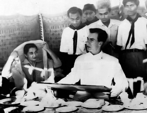 Prince Karim Aga Khan with Mrs Hashim Raza in Hyderabad, 1957 